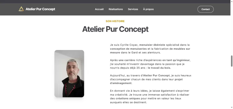 Présentation de Cyrille Coyac, menuisier ébéniste d'Atelier Pur Concept