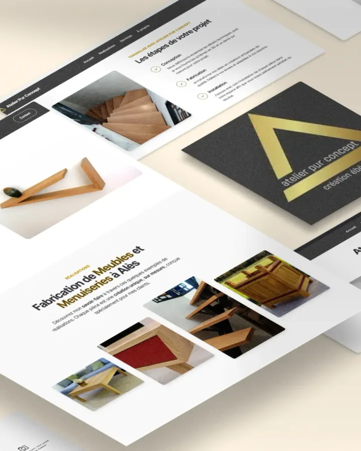 Exemple de landing page réalisée par WebMagnet pour un menuisier ébéniste
