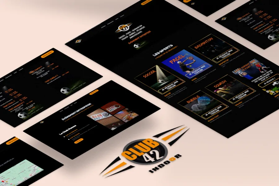 Site web du Club 42, complexe multi-sport près de Saint-Étienne, refait en one-page par WebMagnet