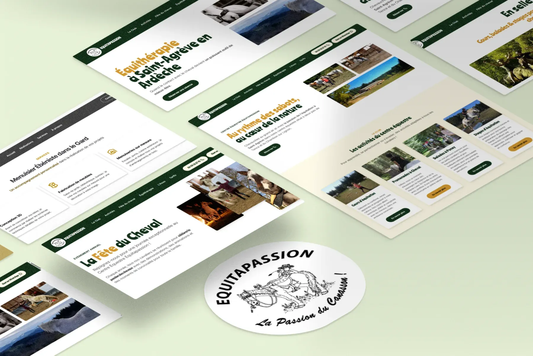 Site du centre équestre Équitapassion à Saint-Agrève en Ardèche, réalisé par WebMagnet