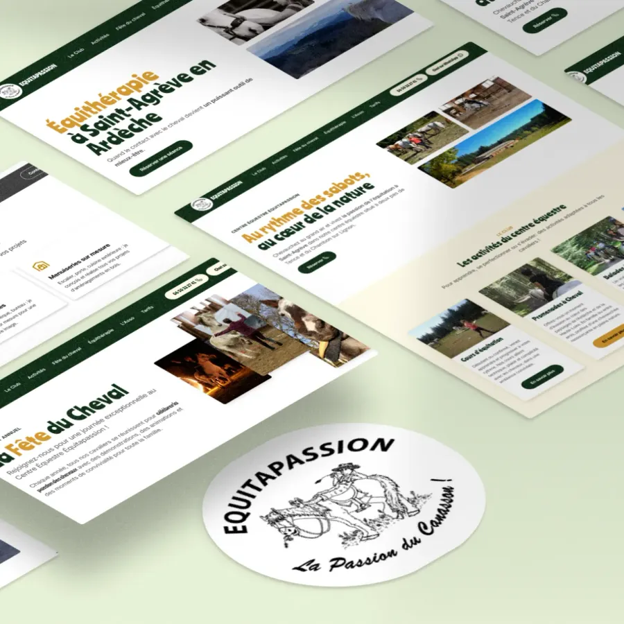 Site du centre équestre Équitapassion à Saint-Agrève en Ardèche, réalisé par WebMagnet
