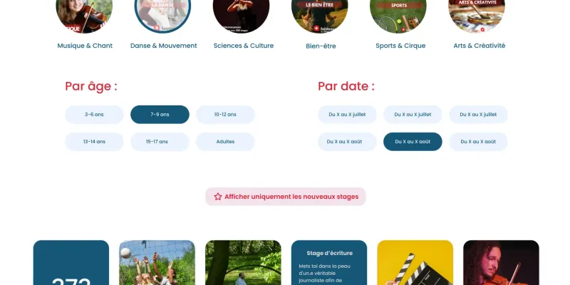 Fais Tes Vacances : Page activités
