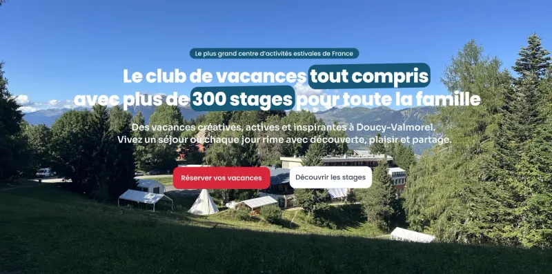 Haut de la page d'accueil du site Fais Tes Vacances refaite par WebMagnet