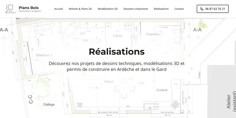 Plans Bois : Réalisations plans 2D/3D et permis de construire en Ardèche
