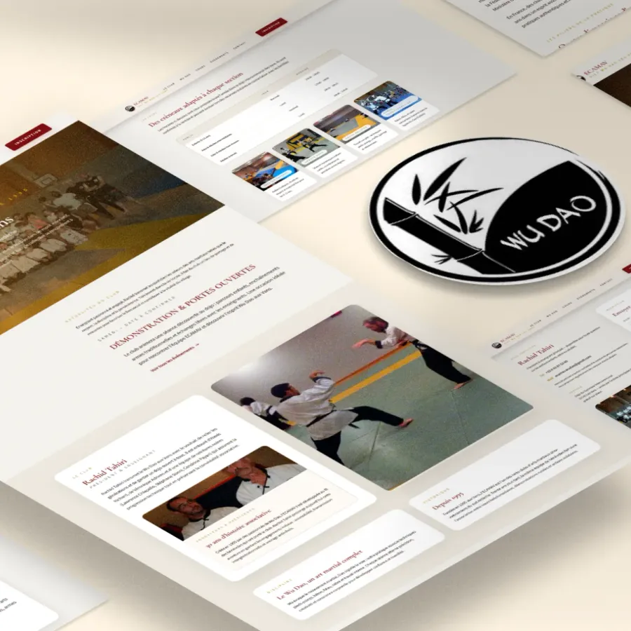 Site de l'ECAMAV Wu Dao, club d'arts martiaux aux Vans en Ardèche, réalisé par WebMagnet