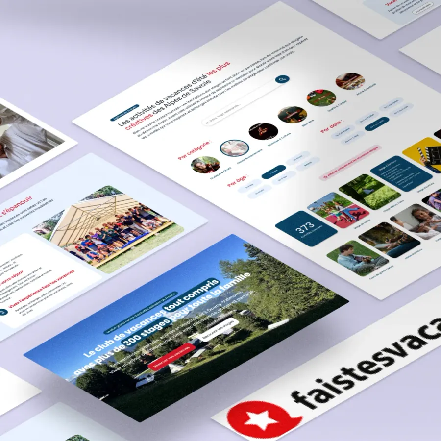 Site de Fais Tes Vacances, club de vacances dans les Alpes, réalisé par WebMagnet