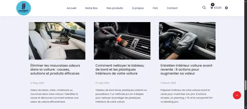 Blog Carneuf, articles SEO sur l'entretien intérieur auto