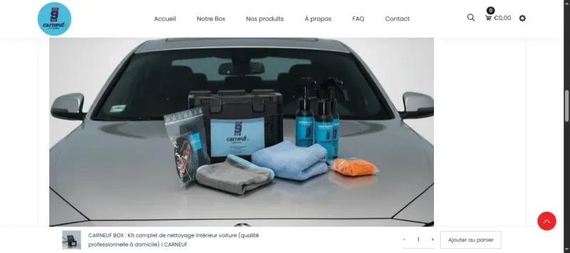 Fiche produit CARNEUF BOX, kit complet de nettoyage intérieur voiture