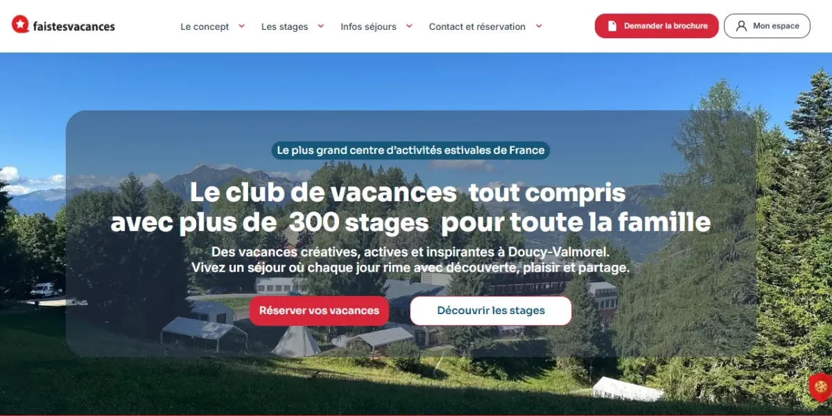 Site de Fais Tes Vacances, club de vacances dans les Alpes, réalisé par WebMagnet