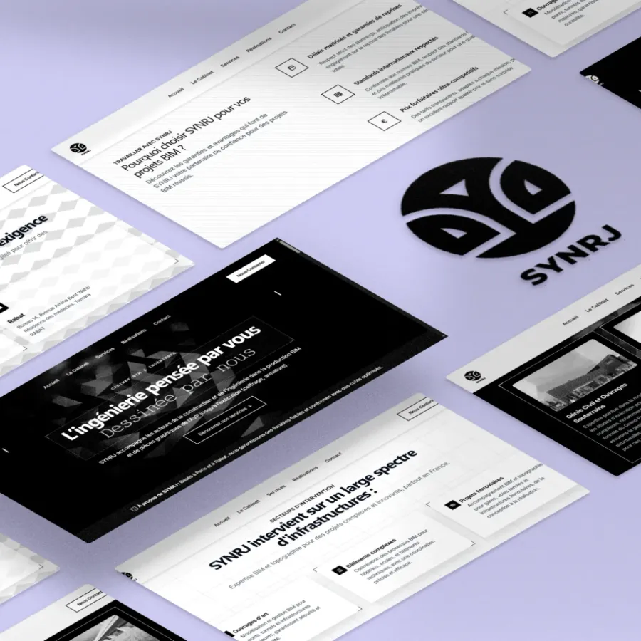 Site du cabinet SYNRJ, BIM et ingénierie à Paris et Rabat, réalisé par WebMagnet